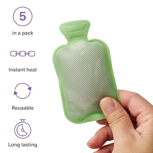 Bramble - 5 Stück Mini Wärmflaschen Taschenwärmer Handwärmer Knickwärmer - Wiederverwendbar & Tragbar
