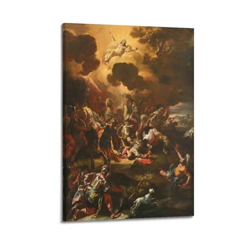 Poster La Conversion de Saul Solimena impression sur toile 50x76 cm pour salon
