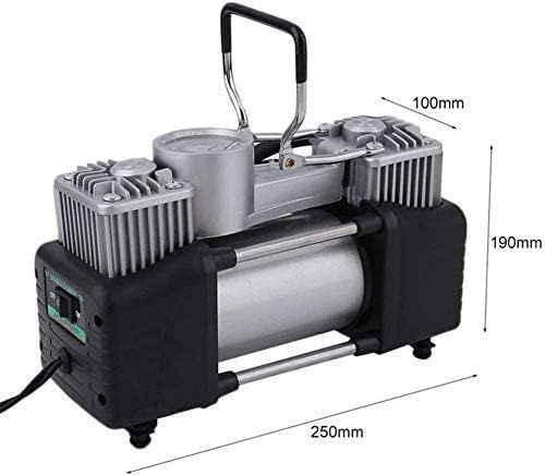 SHOPARAM New Heavy Duty 2-Cylinder Car Air Compressor, 12V DC, Portable Tyre Inflator with Pressure Gauge, Metal Construction 1