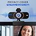 Lusinx Webcam for pc, Camera for Computer/Laptop/Light Correction/Microphone, Web cam for Streaming/Gaming/Online Classes/Conferences/Video Callings,Updated HD 4K Webcam