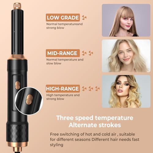 6 in 1 Blow Dryer Brush, Detachable Hair Dryer Brush, Negative Ionic Hot Air Brush, Hair Styling Tool Set, Round Hot Air Straightener Brush Volumizer,Air Curler Wand,Thermal Brush,Brush Blow Dryer Set