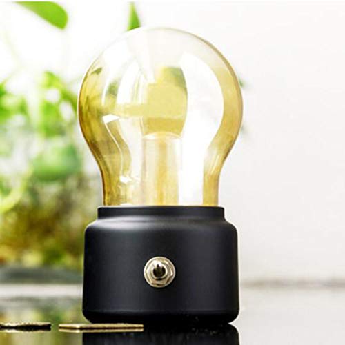 DC 5V Retro LED Nightlight USB Presente De Lâmpada De De Cabeceira Recarregável Para Criança - Preto