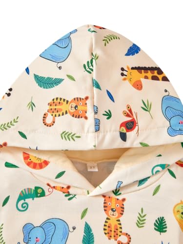 Image of Akyzic Baby Boys Dinosaurs Hoodie Boys Shark Pullover with Pocket Kids Truck Warm Sweatshirt Sweater