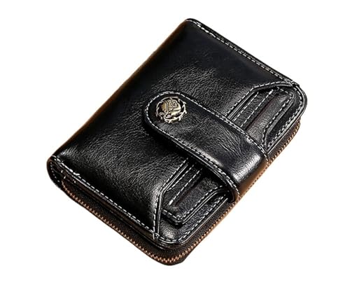Fashion Wallet Simple Wallet Short Cute Multifunctional Small Wallet Coin Purse(Black)