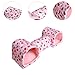 Leefasy Hamster Tunnel Bed Tube Habitat Spacious Play Toy Nest Hideout Guinea Pigs Tunnel Hide Toy for Dwarf Sugar Glider Rats, Pink Strawberry