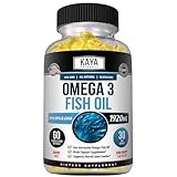 Kaya Naturals Omega 3 Supplement - Nature Made Omega 3 Fish Oil - 100% Pure Sea-Harvested Pelagic Fish Oil with No Fishy Aftertaste - 60 Count Softgels