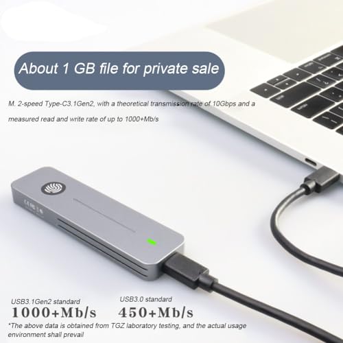 GETBSTOOP M.2 NVMe SATA Portable SSD Case 10Gbps Fingerprint Encrypted External Enclosure Box M-Key B +M Key SSD Hard Drive Case for 2230 2242 2280 SSD - Image 2