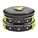 Yiju Lightweight Aluminum Alloy Camping Cookware Set with Storage Bag for Outdoor Cooking, Green