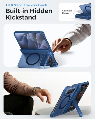 Image of Vihibii for iPhone Duo Case with Stand, Compatible with Magsafe, Blue