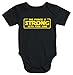 MoonWorks Baby-Body mit The Force is Strong with This one Aufdruck Bio-Baumwolle Kurzarm schwarz-gelb 3-6 Monate