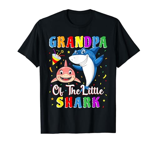 Grandpa Of The Little Shark Granddaughter Birthday Party Camiseta