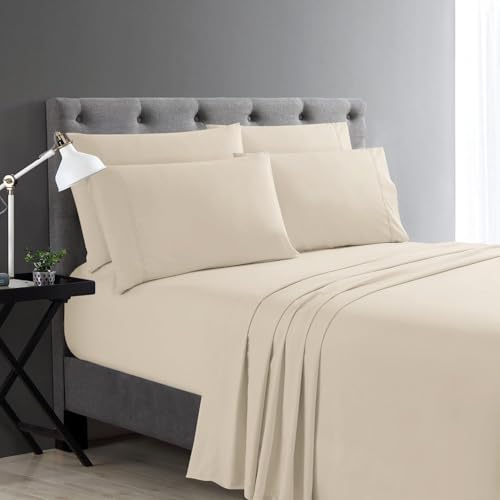 Cathay Home Twin XL Sheet Set, Micro Caress 90GSM, Cream