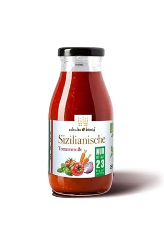 Sizilianische BIO Tomatensoße 250g - kalorienarm (23 kcal/100g) - aus Kirschtomaten - Glutenfrei - Vegan - Ohne Konservierungsstoffe - Schultz & König Cover