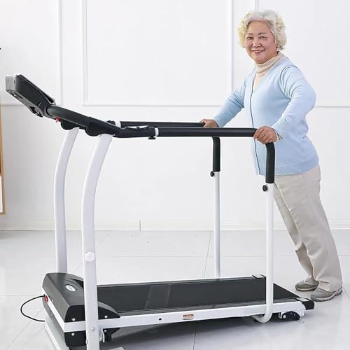 Image of Walking Treadmill with Long Handrail for Balance, Recovery Fitness Walking Treadmill Collapsible with Full Length Handrails & Heart Rate Sensor, Recovery Fitness Exercise Machine