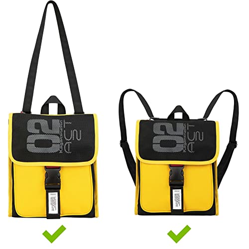 Image of FIREFIRST x Hatsune Miku & Kagamine Rin /Len Anime Backpack-Yellow | Hatsun Miku Merch,Includes Character Card,Adjustable Straps Convert into a Backpack or Crossbody Bag