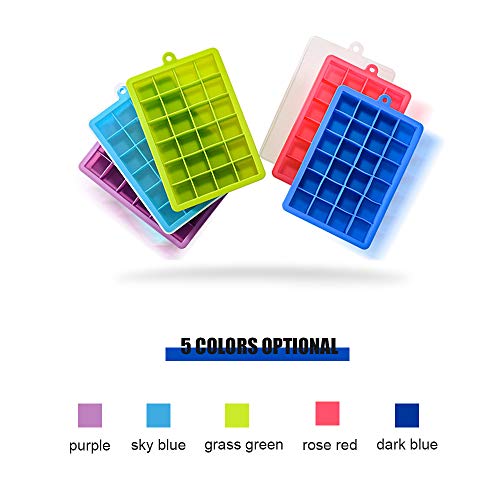 KKmoon Bandeja para cubos de gelo de silicone com tampa quadrada Cubos de gelo Forma de cozimento Li