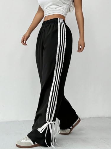 Image of Elasticated Sporty Women Cargo Track Pant with Side Stripes