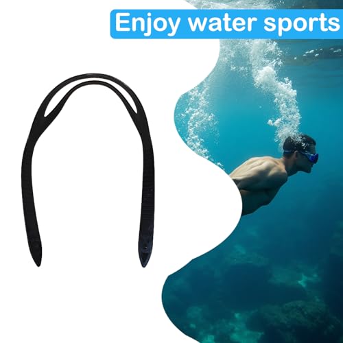 57lilina 1Pcs Universal Silicone Replacement Scuba Mask Strap, Black Dive Mask Strap, Swimming Goggles Glasses Head Band Parts Accessories for Diving Swim Snorkel - Thumbnail 7