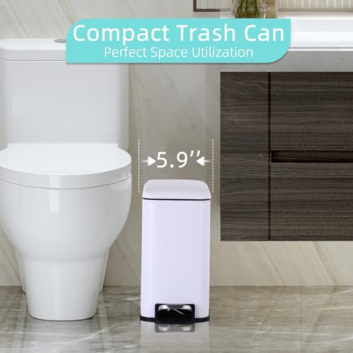Bote de basura pequeño para baño con tapa 5L acero inoxidable pack 2 miniatura 2