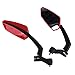 SODIAL(R) Paire Retroviseur Pour Moto Scooter miroir vis 8mm 10mm M8 M10 couleur rouge noir