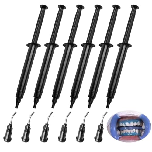 FiTspi 6 piezas de blanqueamiento dental profesional con 6 puntas, gel de protección gingival de 3 ml, geles protectores de encías dentales, jeringa dental, proporciona una barrera protectora para la