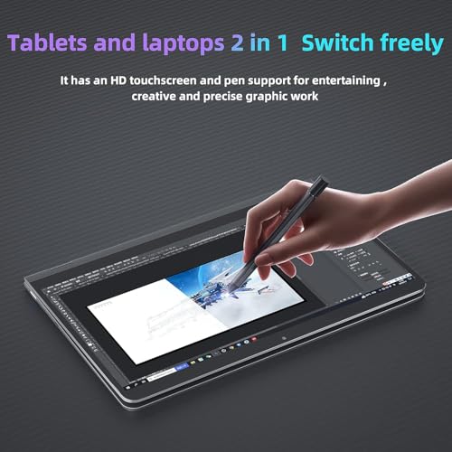 Image of Laptop【 Win 11 Pro】 14 inch 4K （3840 * 2160） All Metal 2 in 1 360 Convertible Laptop with Touchscreen 12th Alder Lake-N95 (up to3.4GHz) DDR5 12GB /512GB SSD Tablet Notebook PC