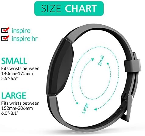 Tobfit Bands Compatible for Fitbit Inspire HR/Inspire/Ace 2, Replacement Wristband Sport Strap (Black, Large) - 1