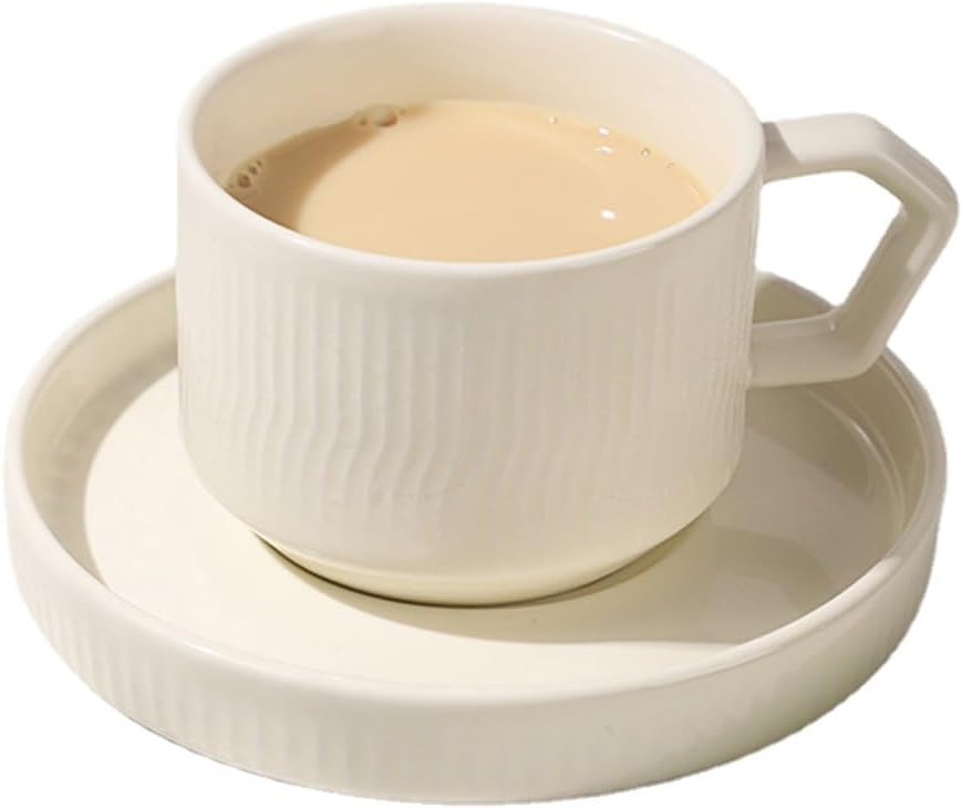 Vertical Strip Aesthetics Coffee Cup Ceramic Reusable Espresso Coffee Cup Reading Household Items