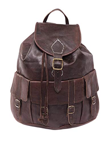 Jarapa Home Bolso Mochila Mujer de Cuero Autentico  color Marrón  Hecho a mano: Vintage