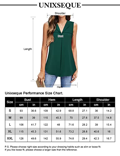 Unixseque Women's V-Neck Sleeveless Tunic Tank Top - Flowy Summer Blouse For Office Or Casual Wear, Pink