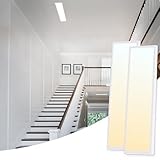 LEONLITE 3CCT 120V 1x4FT LED Flat Panel Light, Surface Mount Ceiling Light, 46W/40W/30W, 4600LM, Built-in Driver Ceiling Light, 5%-100% Dimmable, ETL, White, 3500K/4000K/5000K, Pack of 2