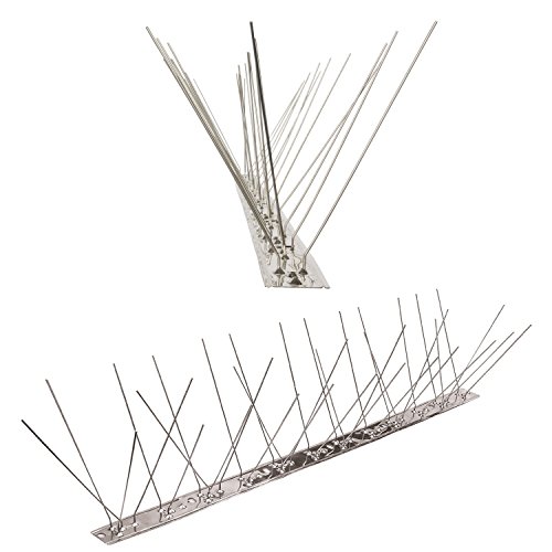 Pestsystems Unknown 10 Metros antipalomas V2A con Base de Acero Inoxidable flexible-3-hileras de Púas la solución de Calidad para el de Aves, Silver