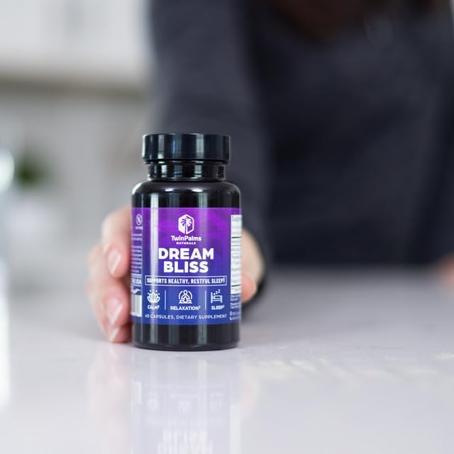 Miniatura 8 de Twin Palms - Suplemento de apoyo para dormir Dream Bliss  Relajación calmante de flor de manzanilla de melatonina  Apoyo de bienestar natural diario