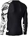 Mens Rash Guard Men's Long Sleeve UPF 50+ Sun Protection, Compression Shirt Long Sleeve Swim Shirts Workout Gym T-Shirt (US, Alpha, Large, Regular, Regular, Black & White Dragon)