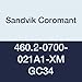 Sandvik Coromant 460.2-0700-021A1-XM GC34 Solid Carbide Drills, CoroDrill 460 Solid Carbide Step and Chamfer Drill for Multi-Materials, 0.2756", 3xD