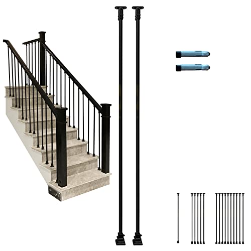 Balustres d'escalier en fer noir coupés sur mesure de 150 cm
