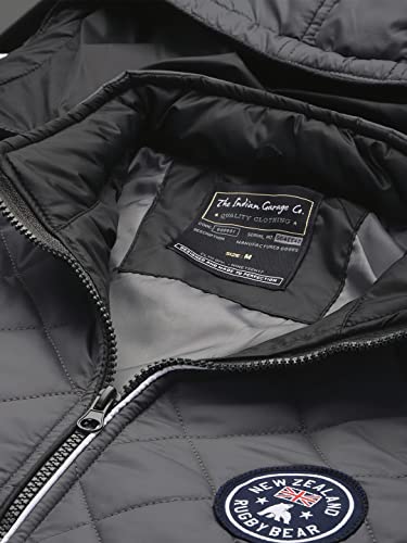Image of The Indian Garage Co Men Slim Fit Solid Puffer Jackets