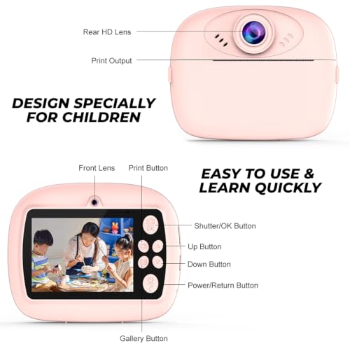 Image of DIY Instant Camera Printer for Kids & Creative Fun | Portable Mini Photo Printing Camera | Easy Photo Printing & Craft Projects | Compact Travel-Friendly Design | Gift for Children & Teens