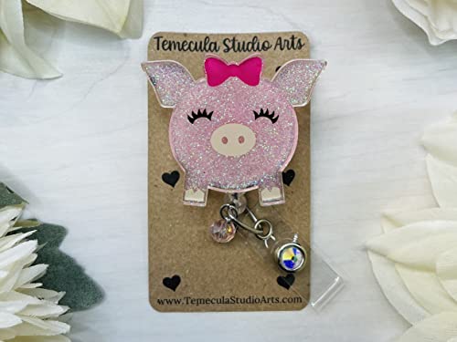 Pig Badge Reel | Pig Lover Gift | | Funny Badge Reel | Piggy Badge Reel2