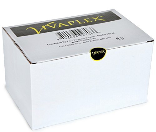 Vivaplex, 12, Cobalt Blue, 4 Oz Glass Bottles, With Lids #TOP1