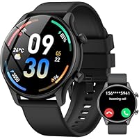 Smartwatch Uomo Donna, 1.39" Orologio Smartwatch con Effettua/Risposta Chiamate, Fitness Tracker con 120+ Sportive, Contapassi/SpO2/Cardiofrequenzimetro, IP68 Smart Watch per Android iOS Nero Lucido