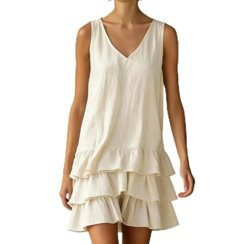 Robe d'été sans manches fluide et ample en coupe trapèze légère