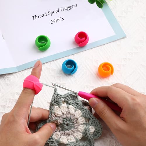 Image of 25pcs Sewing Accessories Upgraded Thread Holder Spool Huggers for Sewing and Cross Stitch Accessories Prevent Tails from Unwinding