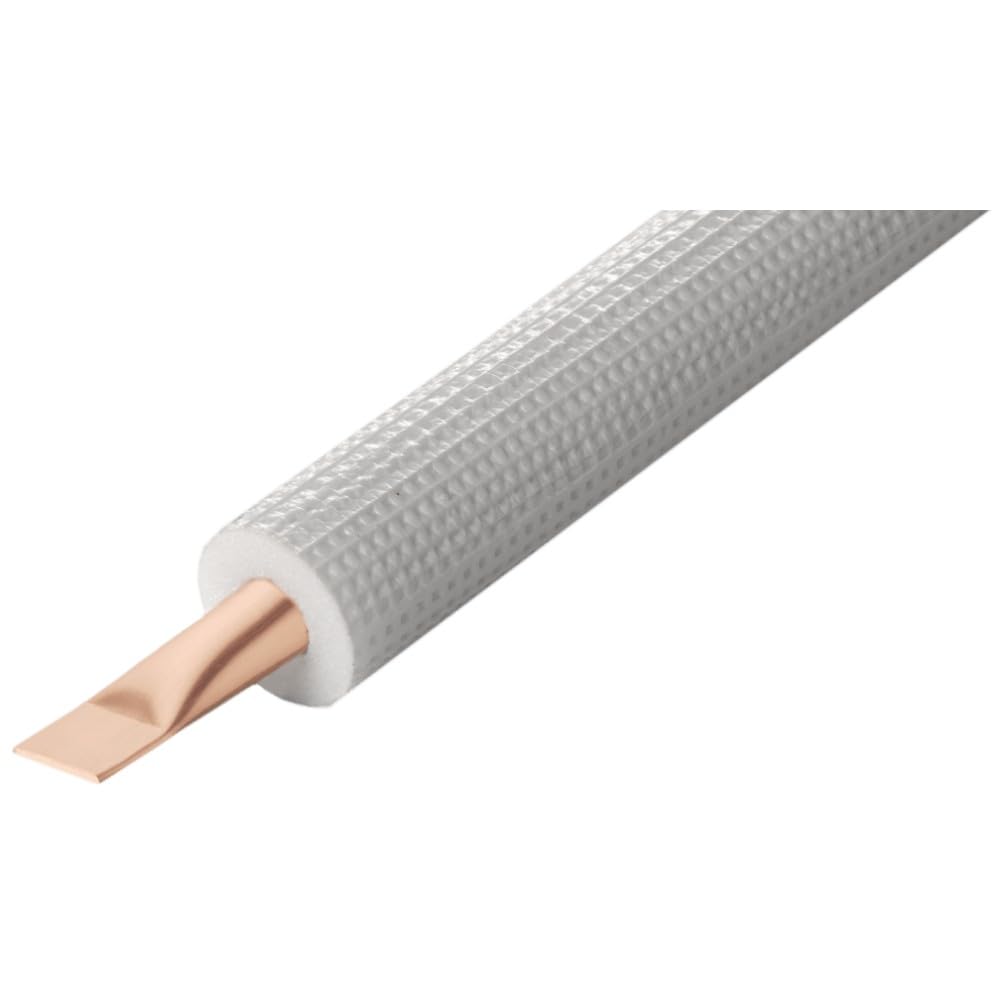 Kit de tubos de cobre para climatizador de 10 + 10 metros, 1/4" + 3/8", grosor de 0,8 mm, aislados, funda ignífuga, certificados EN 12735-1, para aire acondicionado Split R32, R410A, R407C, sin