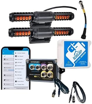 IceCap TWO 2K Gyre Flow Pumps w/a WaveEngine & Battery Backup Bundle 7 Items