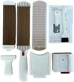 Fatiador Multifuncional Cortador Manual Para Carnes Queijos e Vegetais em Aço Inox Ajustável，Cortador Manual Fresca(Branco)