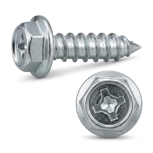 100 Pcs License Plate Screws Set, 6mm x 20mm Phillips Car Tag Bolts