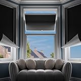 G-WACK Blackout Curtains for Bedroom,Portable No-Drill Blackout Shades, Blinds for Indoor Windows with Upgraded Hook&Loop,Heat Insulated Black Out Window Cover for Nursery,Travel,RV (34' x 72',Black)