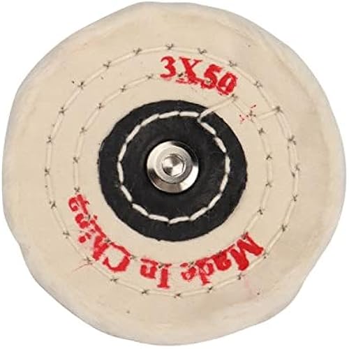 SI FANG Soft Cotton Buffing Polishing Wheel for Mini Electric Belt Sander Bench Grinder, 3 inch (50 Ply) Extra Thick Colth Buffing Wheel for Metal Alloys Stone Ceramics Glass Wood Waxing (1PC)