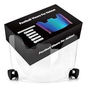 Football Visor, Universal Clear Football Visor Fits Youth & Adult & Kids, Professional Football Visor for Football & Lacrosse Helmet, Football Protective Gear, Football Helmet Eye-Shield Visor